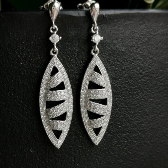 Art Deco CZ earrings in Sterling Silver - Picture 6 of 6